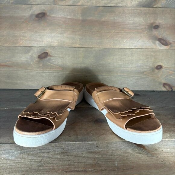 vionic fillmore womens size 8.5 shoes brown leather slip on slide comfort sandal - Picture 3 of 8